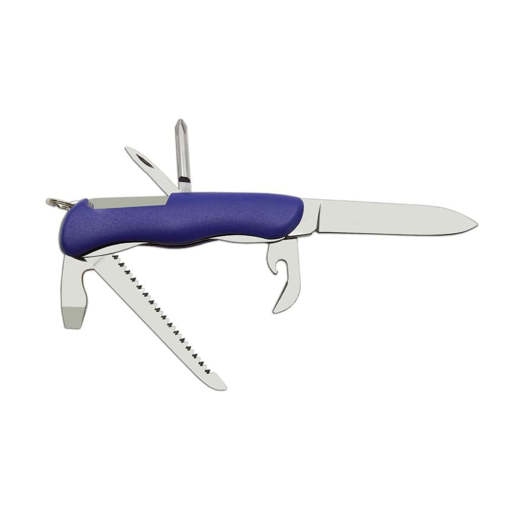 Cuchillo plegable 6/BK con hoja de acero inoxidable y mango plástico azul