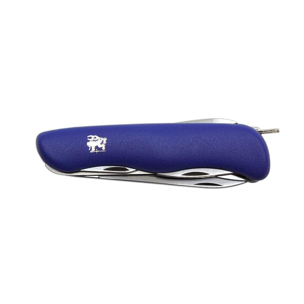 Cuchillo plegable 6/BK con hoja de acero inoxidable y mango plástico azul