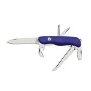Cuchillo plegable 6/BK con hoja de acero inoxidable y mango plástico azul
