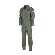 Mono piloto infantil verde, 35% algodón, 65% poliéster