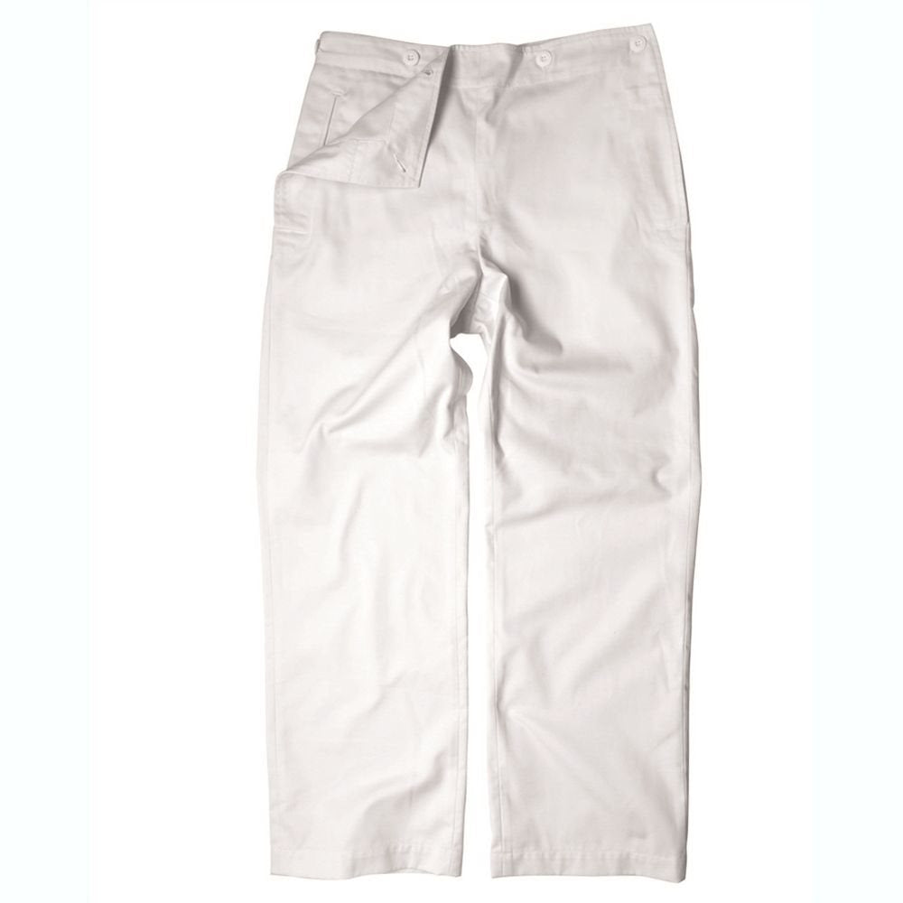 Pantalones náuticos BW Marine blancos, 65% poliéster 35% algodón