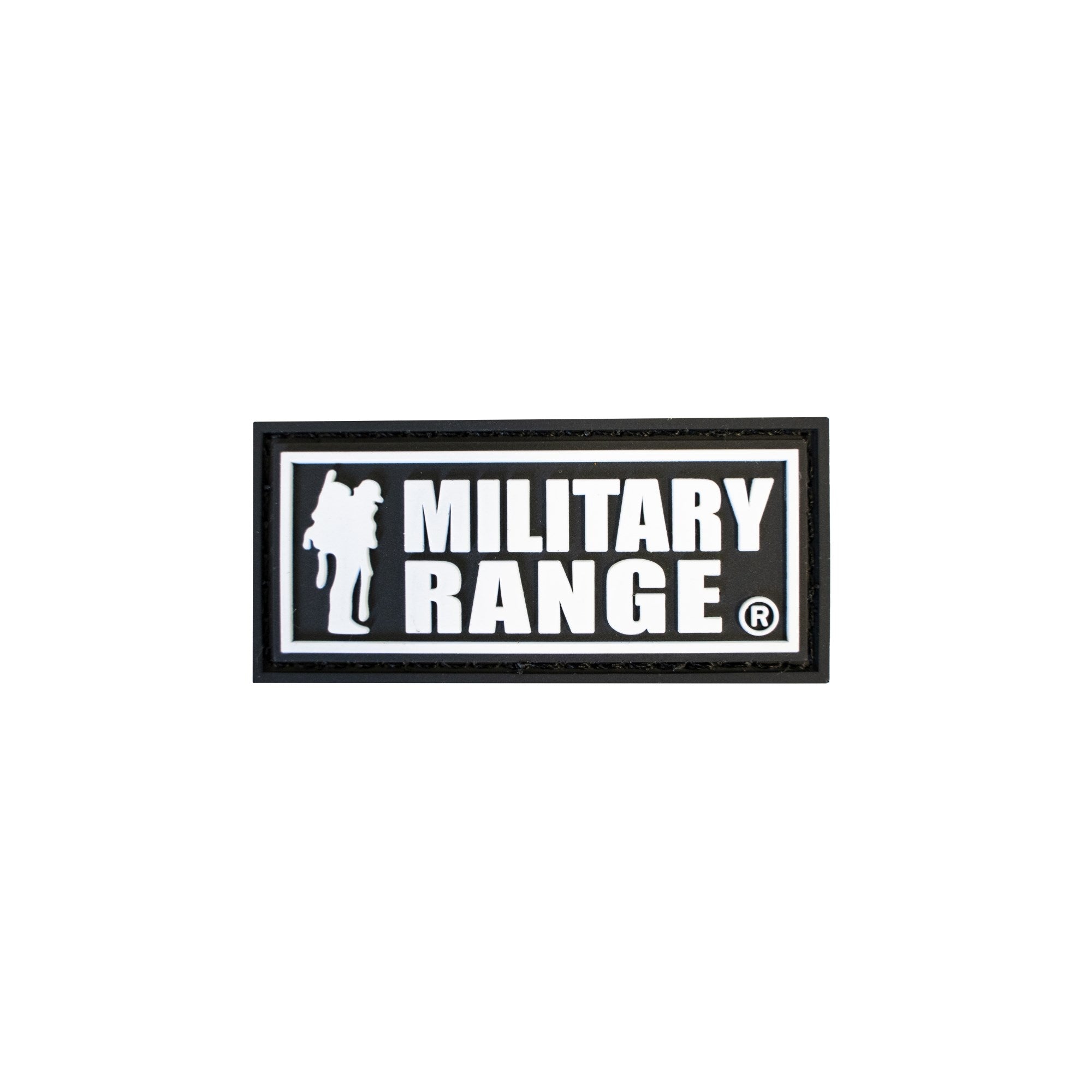 Parche MILITARY RANGE pequeño negro y blanco con cierre de velcro