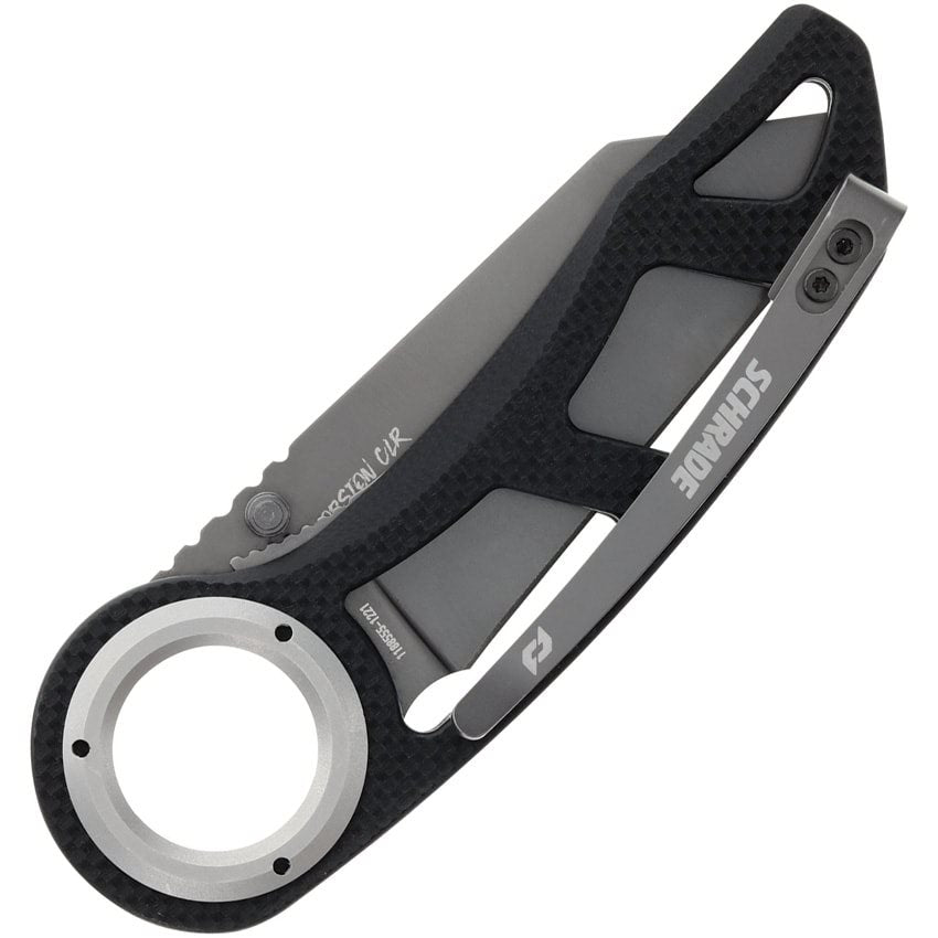 Navaja TORSION DELTA con hoja lisa de acero AUS-8 y mango G10, acabado gris mate