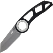 Navaja TORSION DELTA con hoja lisa de acero AUS-8 y mango G10, acabado gris mate