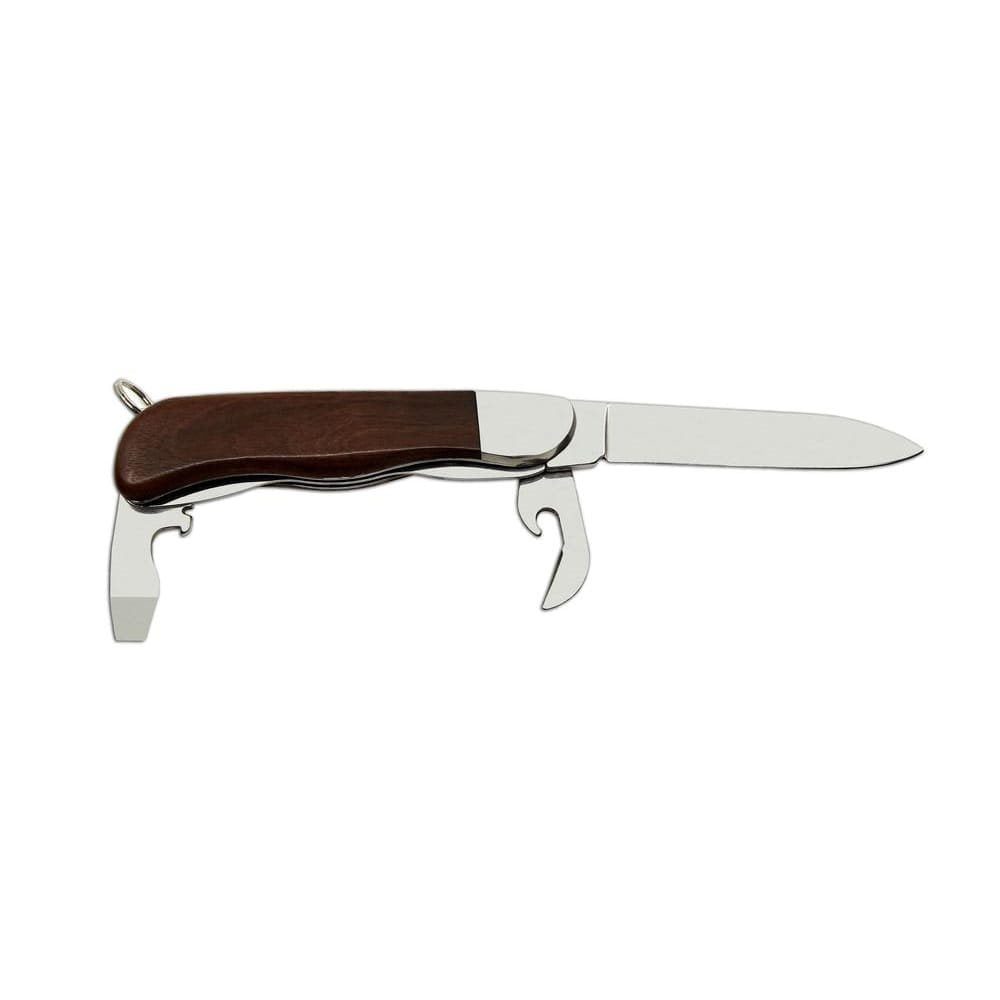 Navaja HIKER 3AK/KP hoja acero 420 mango madera funda cuero caja regalo