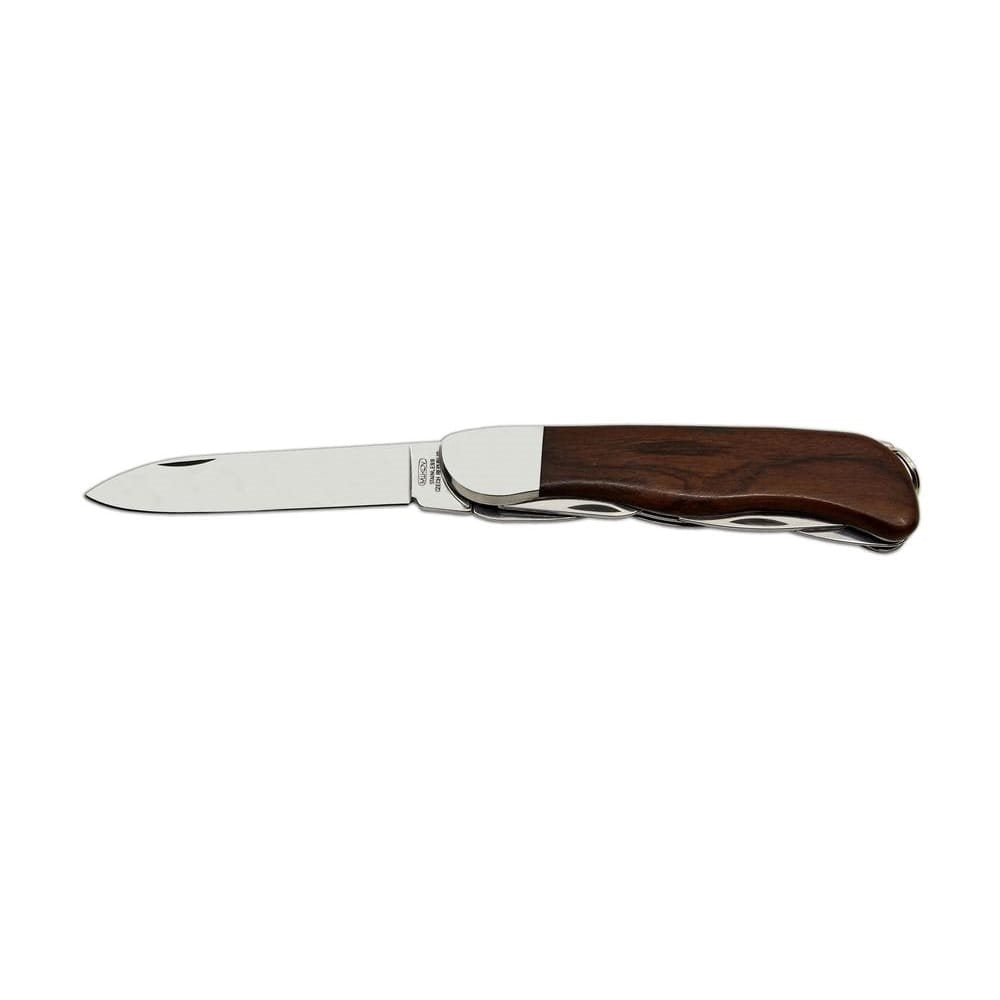 Navaja HIKER 3AK/KP hoja acero 420 mango madera funda cuero caja regalo