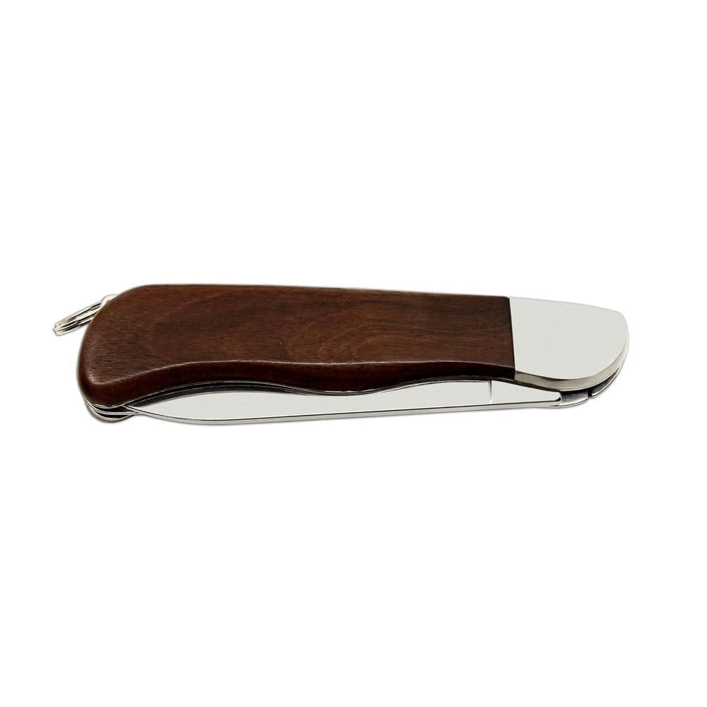 Navaja HIKER 3AK/KP hoja acero 420 mango madera funda cuero caja regalo