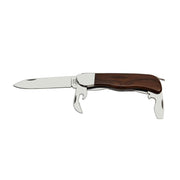 Navaja HIKER 3AK/KP hoja acero 420 mango madera funda cuero caja regalo