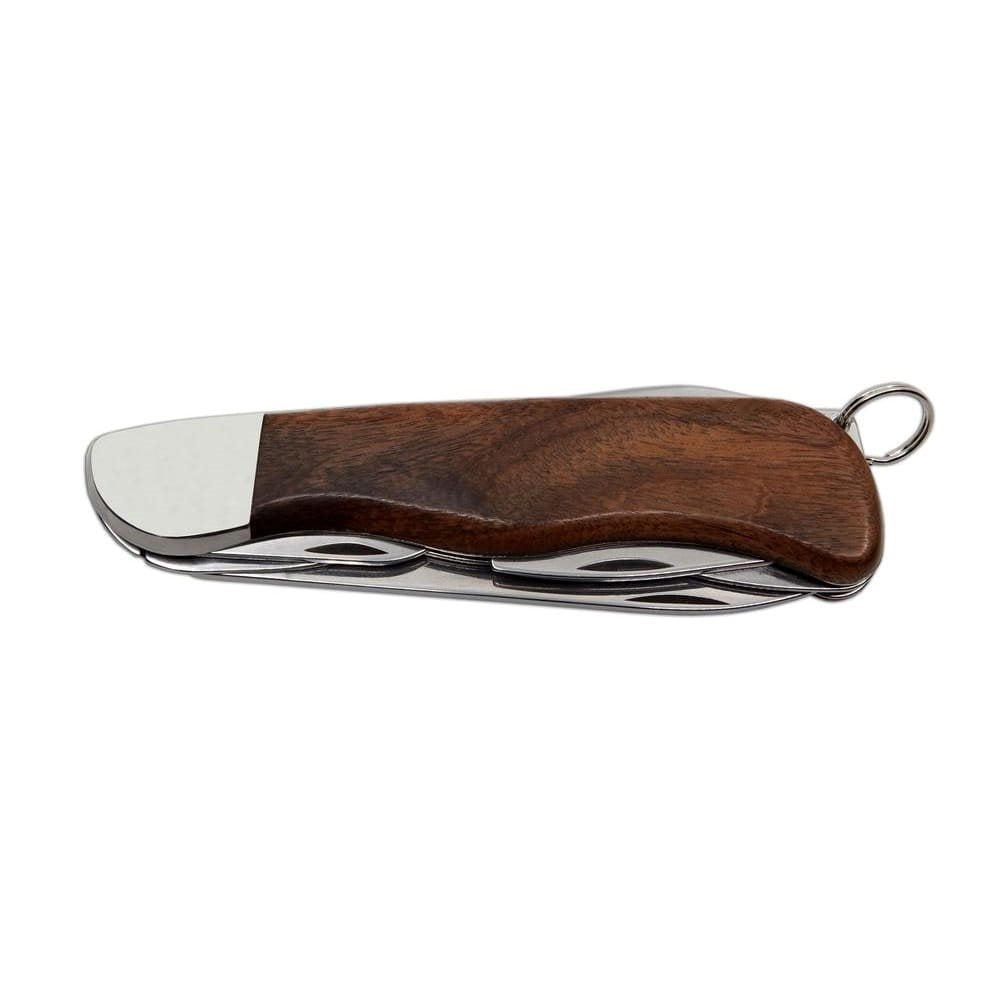 Navaja HIKER 3AK/KP hoja acero 420 mango madera funda cuero caja regalo