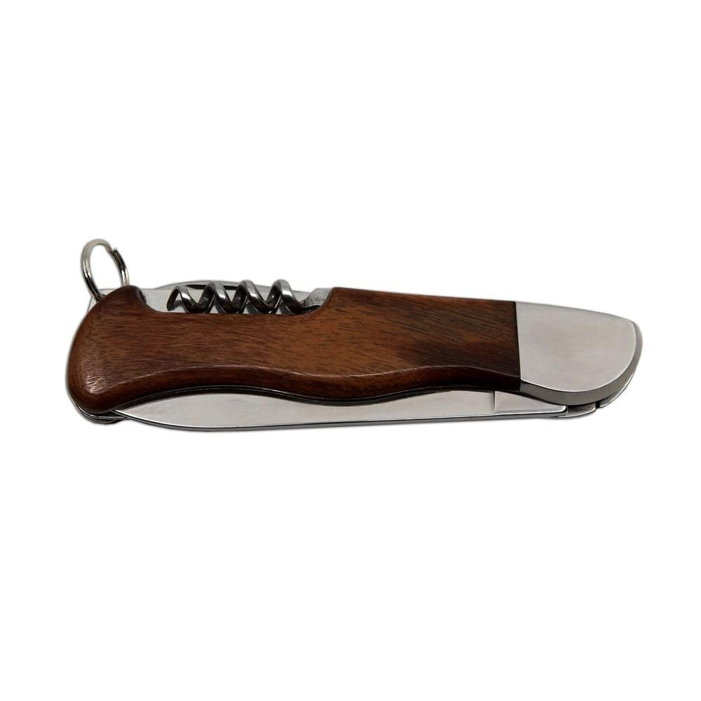 Navaja HIKER 3AK/KP hoja acero 420 mango madera funda cuero caja regalo