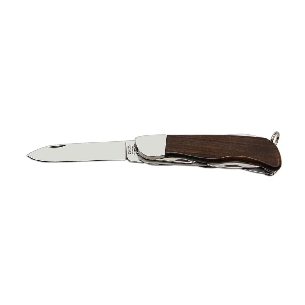 Navaja HIKER 6AK/KP, hoja acero inox 420, mango de madera, funda de cuero