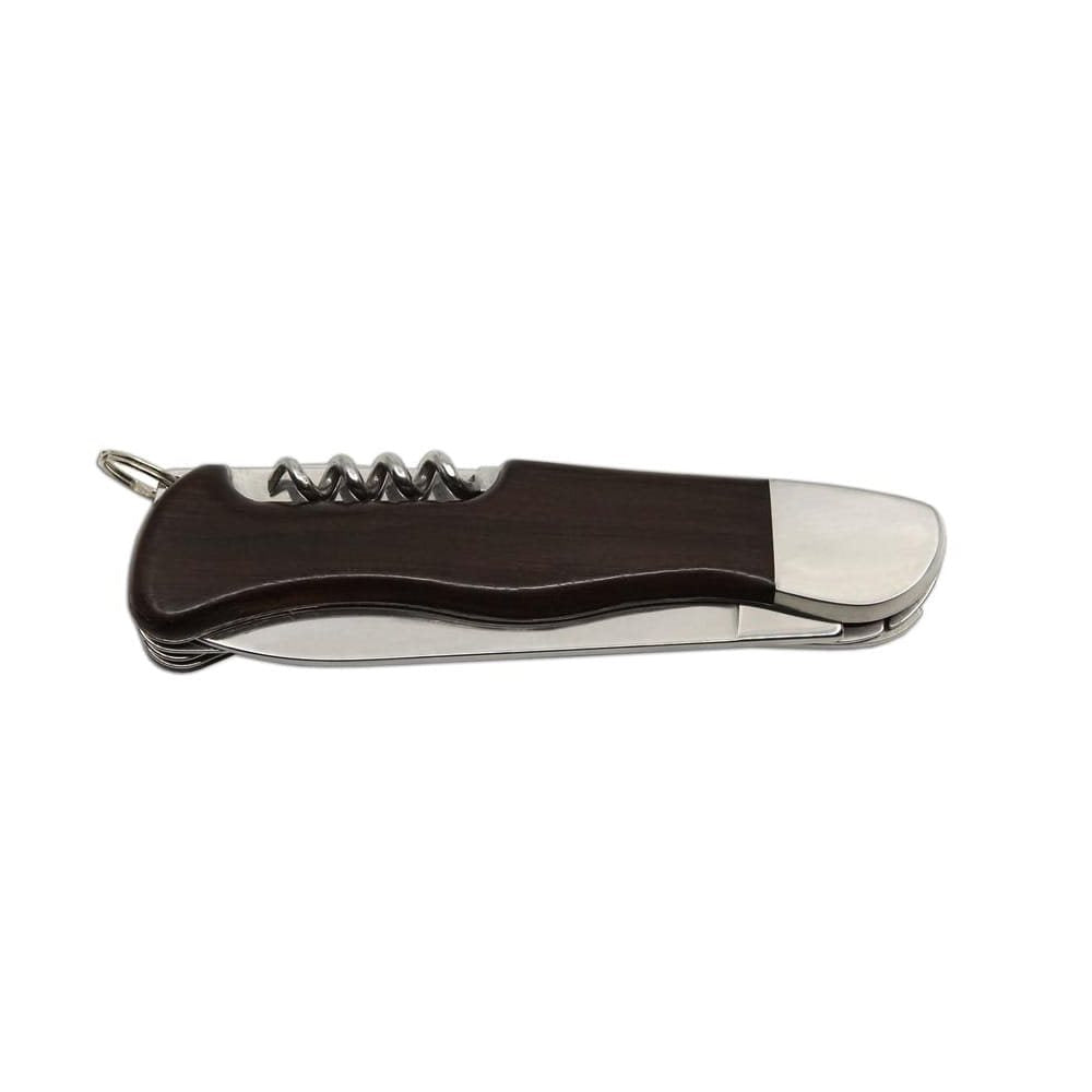 Navaja HIKER 6AK/KP, hoja acero inox 420, mango de madera, funda de cuero