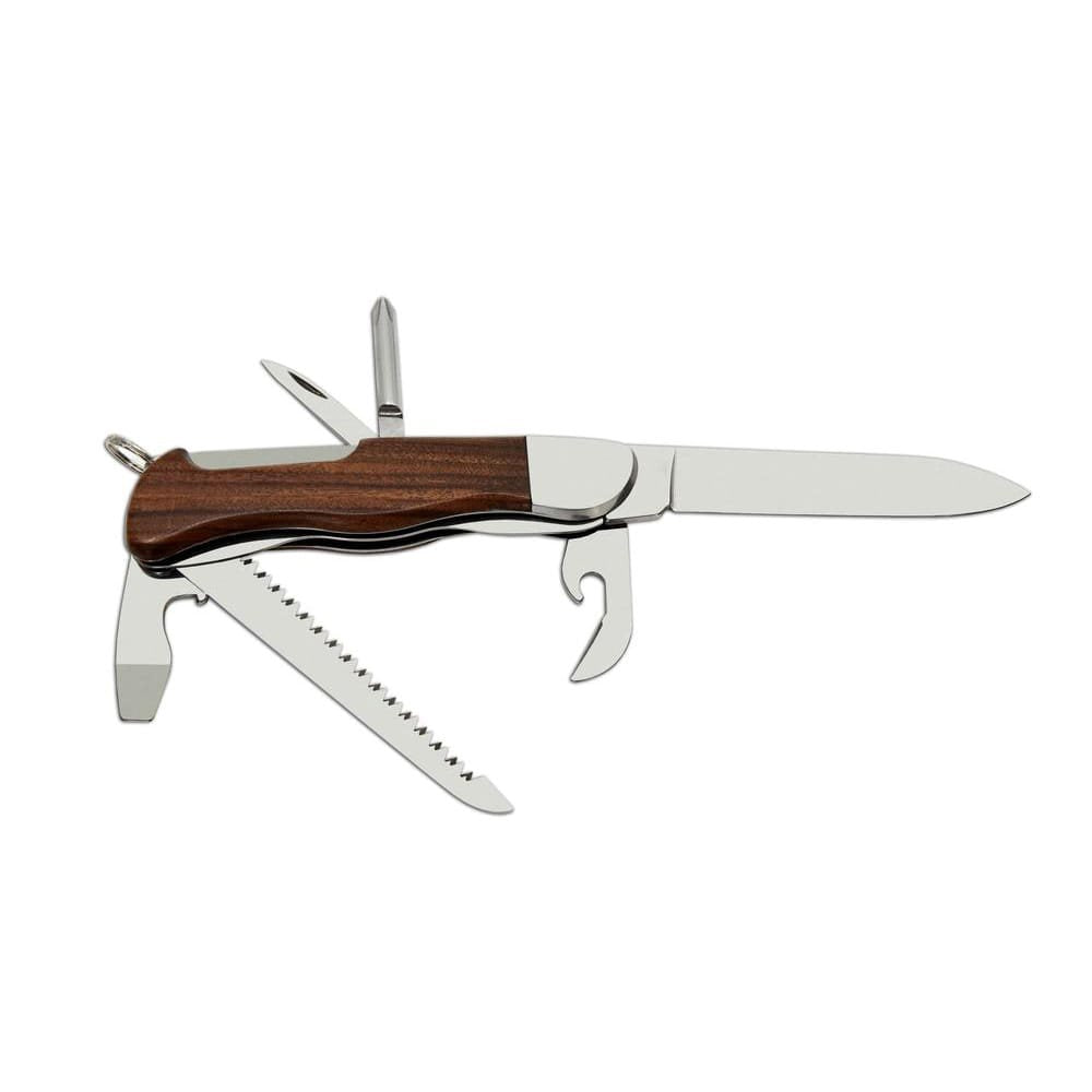 Navaja HIKER 6BK/KP acero inox con mango de madera y funda de cuero