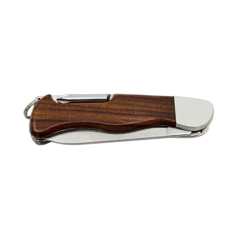 Navaja HIKER 6BK/KP acero inox con mango de madera y funda de cuero