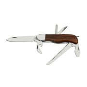 Navaja HIKER 6BK/KP acero inox con mango de madera y funda de cuero