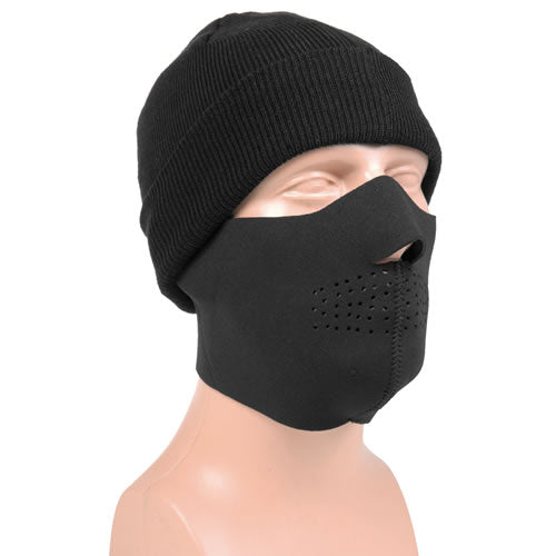 Mascarilla facial de neopreno negra 3 mm con orificios de ventilación, talla única
