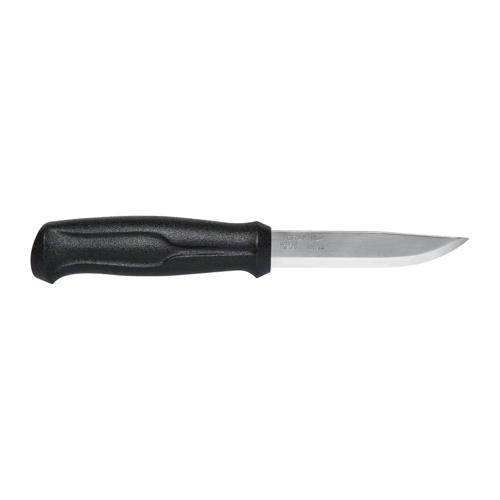 Cuchillo MORA 510 C negro con hoja de acero al carbono y funda con clip