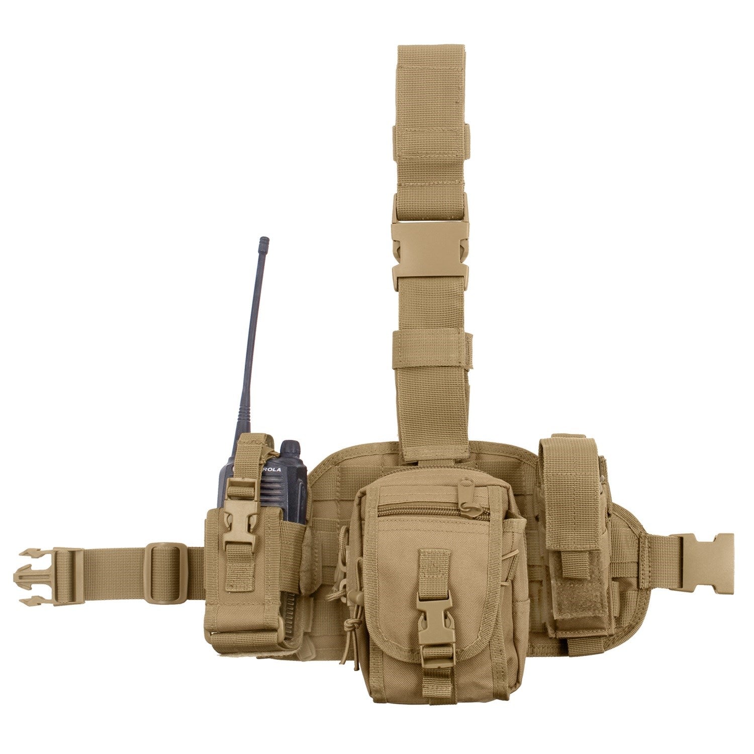 Funda muslera RIG universal negra con tres compartimentos y sistema MOLLE, poliéster 600D
