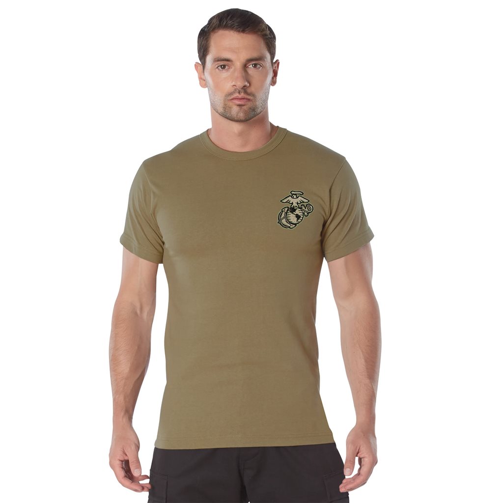 Camiseta USMC DOGS OF WAR color coyote, manga corta con motivo, costuras reforzadas
