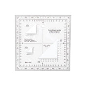 Regla de coordenadas y transportador transparente, PVC, 12,7 x 12,7 cm