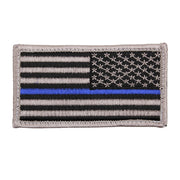Parche bandera USA reversible con línea azul, aprox. 86 x 48 cm. Frontal algodón, trasero con velcro de nylon