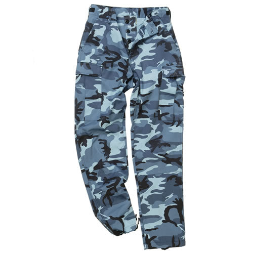 Pantalones US BDU POY camuflaje británico DPM SKY BUE con rodillas reforzadas