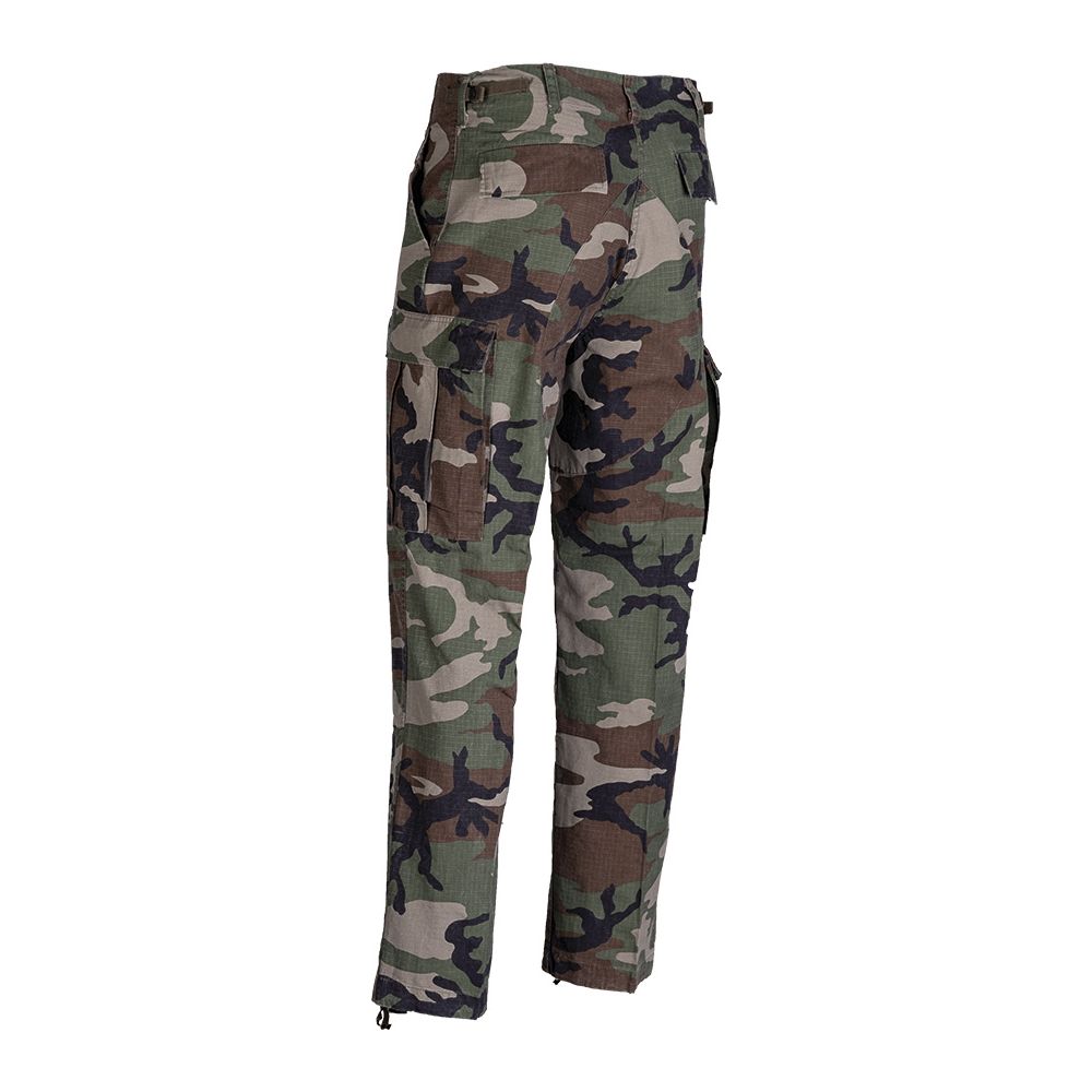 Pantalones BDU US prelavados ripstop en camuflaje Woodland