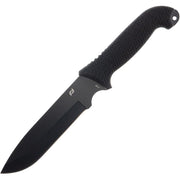 Cuchillo BEDROCK bushcraft negro, hoja Drop point de acero inoxidable AUS-8 y funda