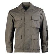 Blusa BDU US Mil-Tec rip-stop verde con cuatro bolsillos, codos reforzados y cierre de botones
