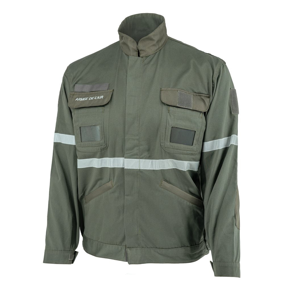 Chaqueta para mecánico de aviación FR ARMEE verde con franjas reflectantes - imagen del producto