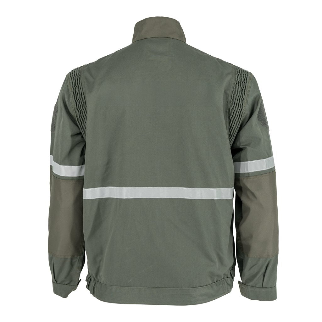Chaqueta para mecánico aeronáutico francesa verde con franjas reflectantes (ID 1189871)