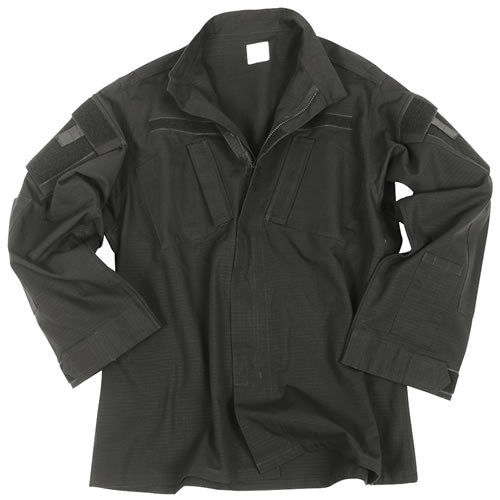 Chaqueta militar tipo ACU rip-stop negra 100% algodon