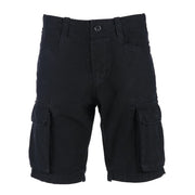 Shorts cargo stonewashed negros Fostex con 8 bolsillos