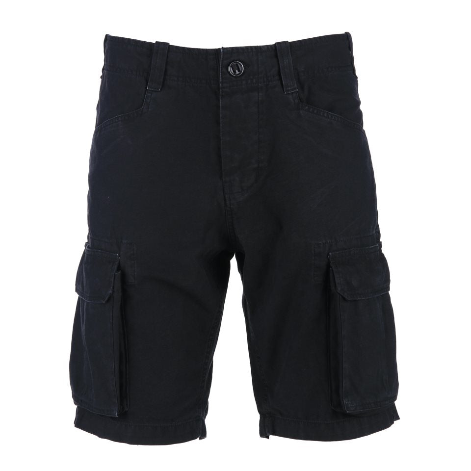 Shorts cargo stonewashed negros Fostex con 8 bolsillos