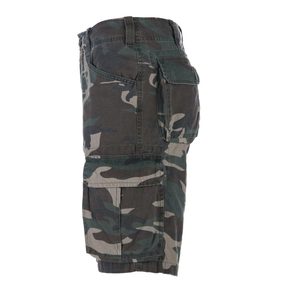 Pantalones cortos cargo Stonewashed Woodland Fostex, 8 bolsillos