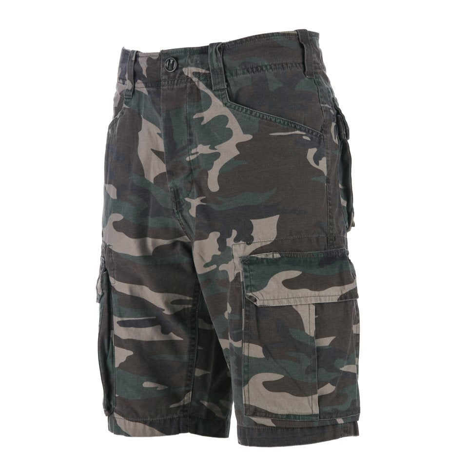 Pantalones cortos cargo Stonewashed Woodland Fostex, 8 bolsillos
