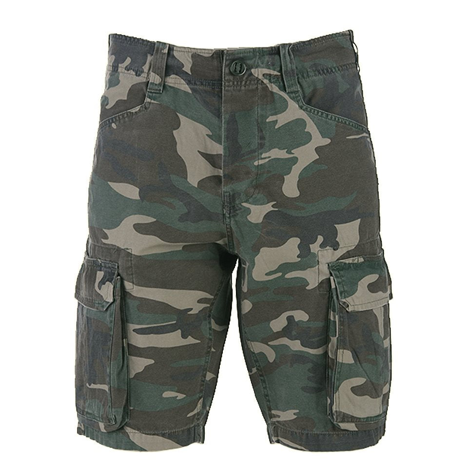Pantalones cortos cargo Stonewashed Woodland Fostex, 8 bolsillos