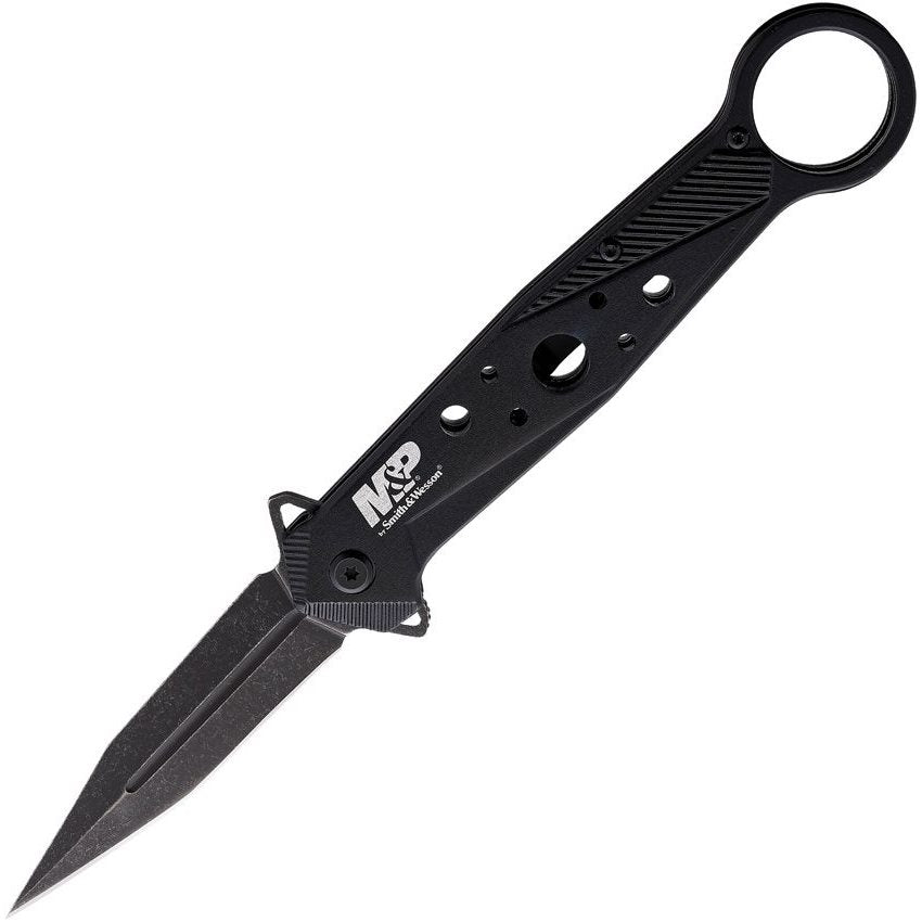 Daga plegable M&P con acabado negro en la hoja y bloqueo LinerLock