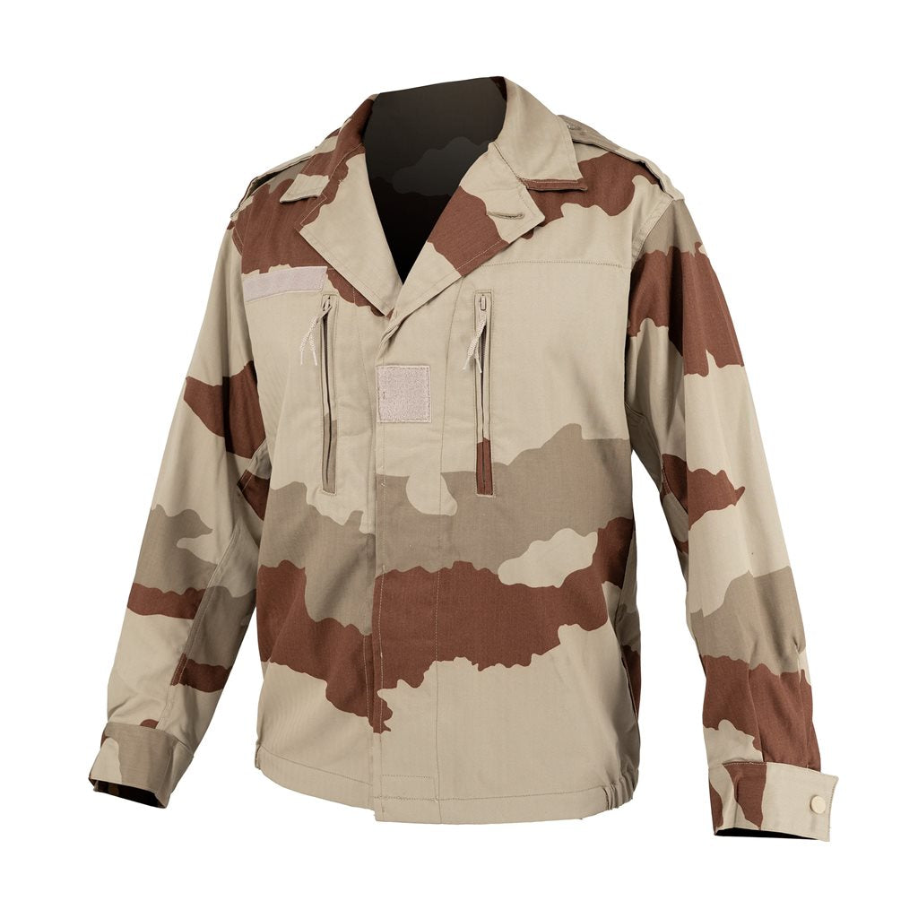 Blusa de campo francesa F2 CCE Desert usada, 100% algodón