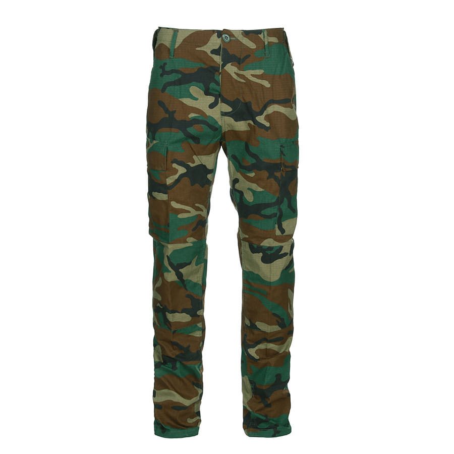 Completo BDU rip-stop Woodland 3 piezas: blusa, pantalones y gorra, camuflaje