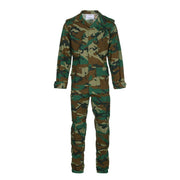 Completo BDU rip-stop Woodland 3 piezas: blusa, pantalones y gorra, camuflaje