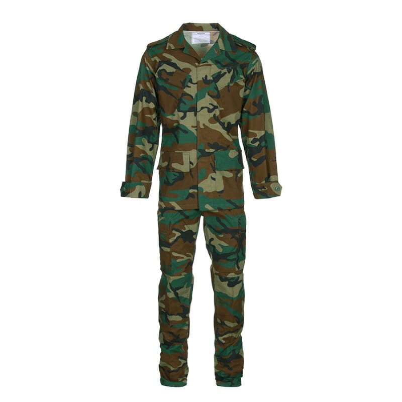 Completo BDU rip-stop Woodland 3 piezas: blusa, pantalones y gorra, camuflaje