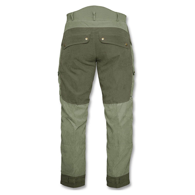 Pantalones HUNTER verdes de caza, cortaviento e impermeables, con bolsillos laterales y en el muslo