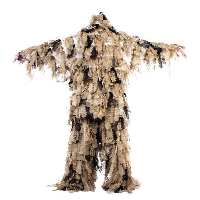 Traje Ghillie OAK LEAF 3D DESERT: chaqueta, pantalón y sombrero en 100% poliéster