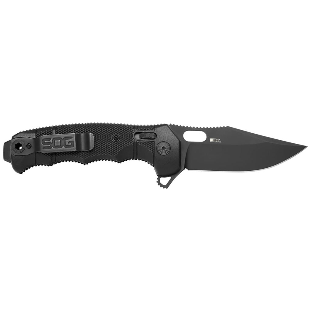 Navaja plegable SEAL XR negra con hoja lisa S35VN y mango GRN