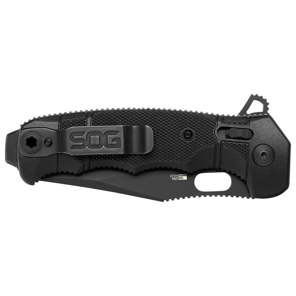 Navaja plegable SEAL XR negra con hoja lisa S35VN y mango GRN