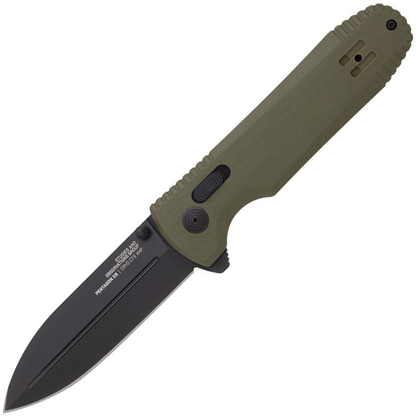 Navaja plegable PENTAGON XR BLACKOUT con hoja lisa CRYO CTS XHP y mango G10