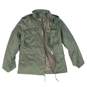 Cazadora infantil verde estilo M65 con forro desmontable