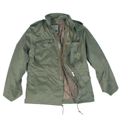 Cazadora infantil verde estilo M65 con forro desmontable