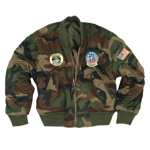 Cazadora bomber infantil MA1® WOODAND con cierre metálico grande y bolsillos